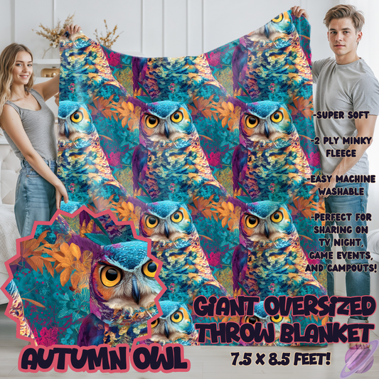 AUTUMN OWL-OVERSIZED THROW 14-PREORDER CLOSING 10/8