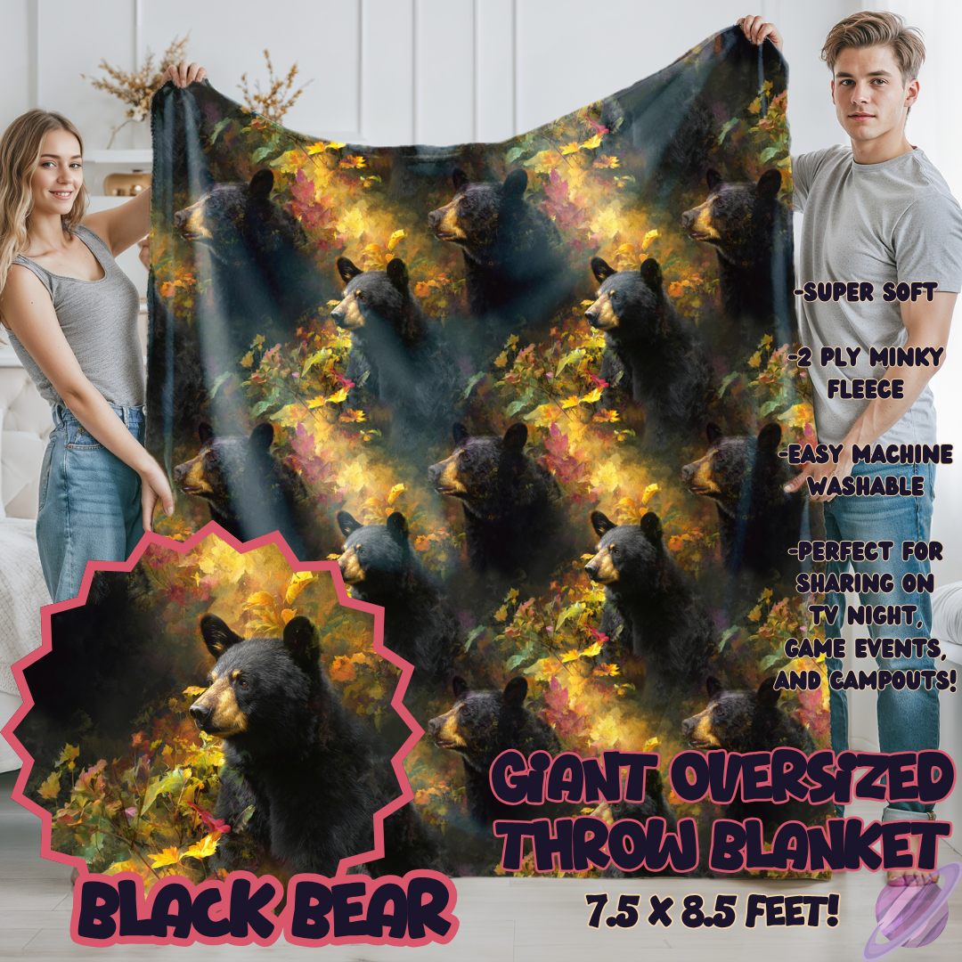 BLACK BEAR-OVERSIZED THROW 14-PREORDER CLOSING 10/8