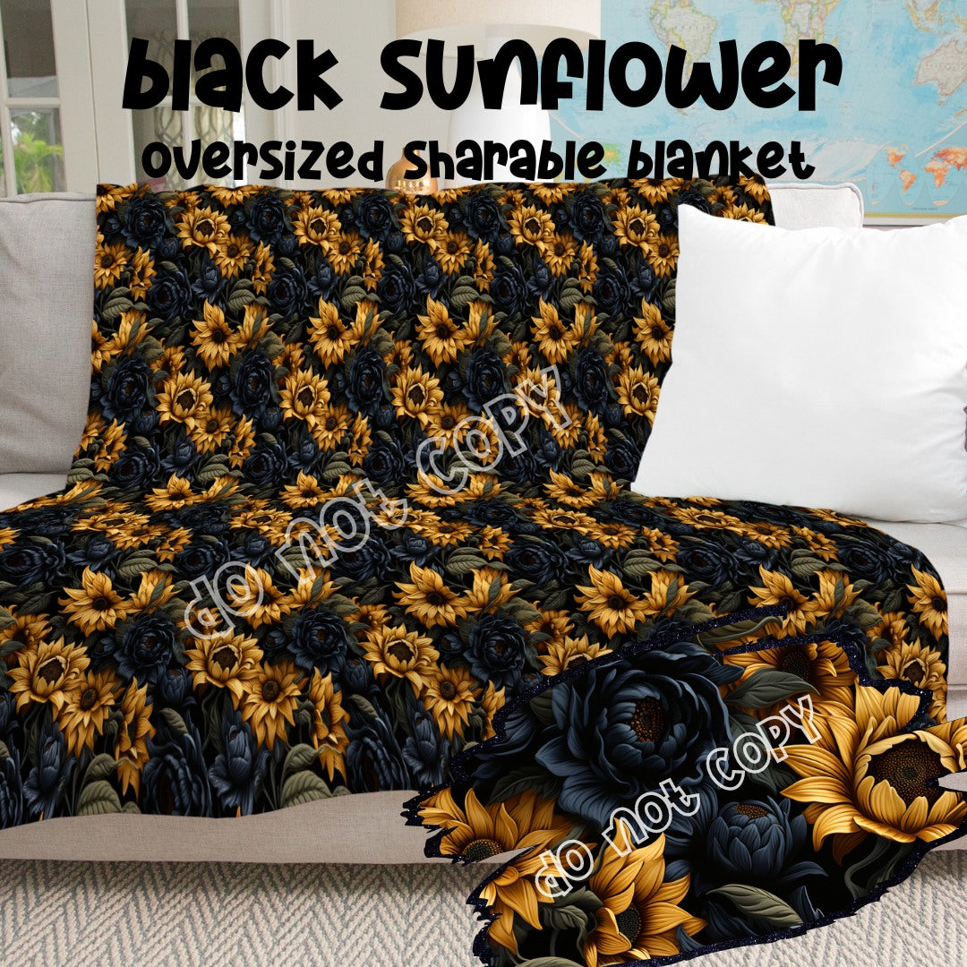 BLACK SUNFLOWER- GIANT SHAREABLE THROW BLANKETS PREORDER CLOSING 1/12