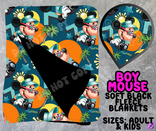 BOY MOUSE - SOFT BLACK FLEECE THROWS 10 - PREORDER CLOSING 5/4