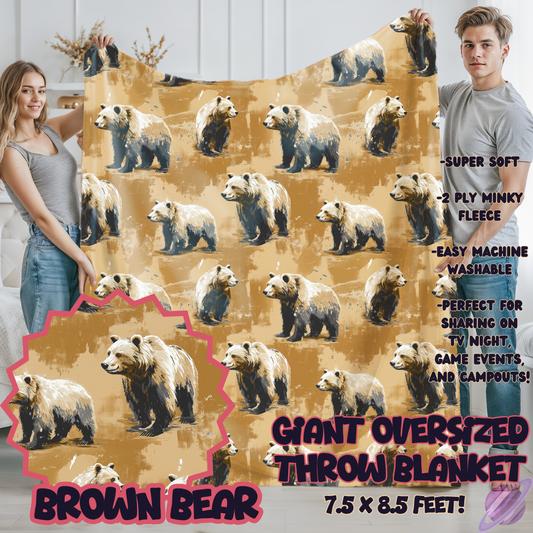 BROWN BEAR-OVERSIZED THROW 14-PREORDER CLOSING 10/8