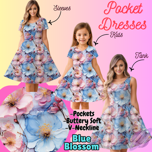 BLUE BLOSSOM-POCKET DRESS PREORDER-CLOSING 3/16