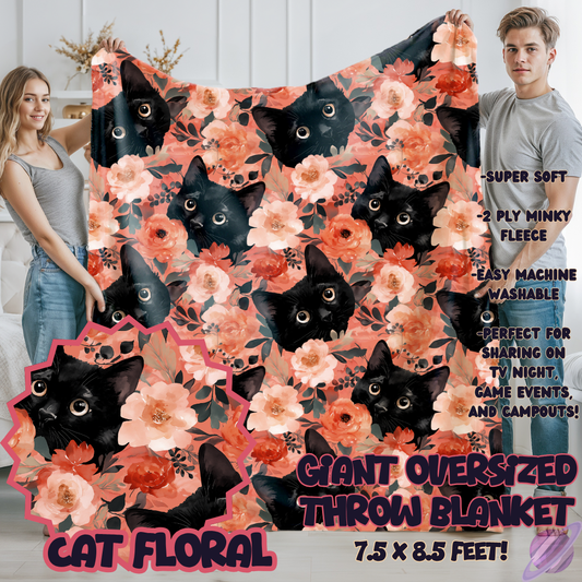 CAT FLORAL-OVERSIZED THROW 14-PREORDER CLOSING 10/8