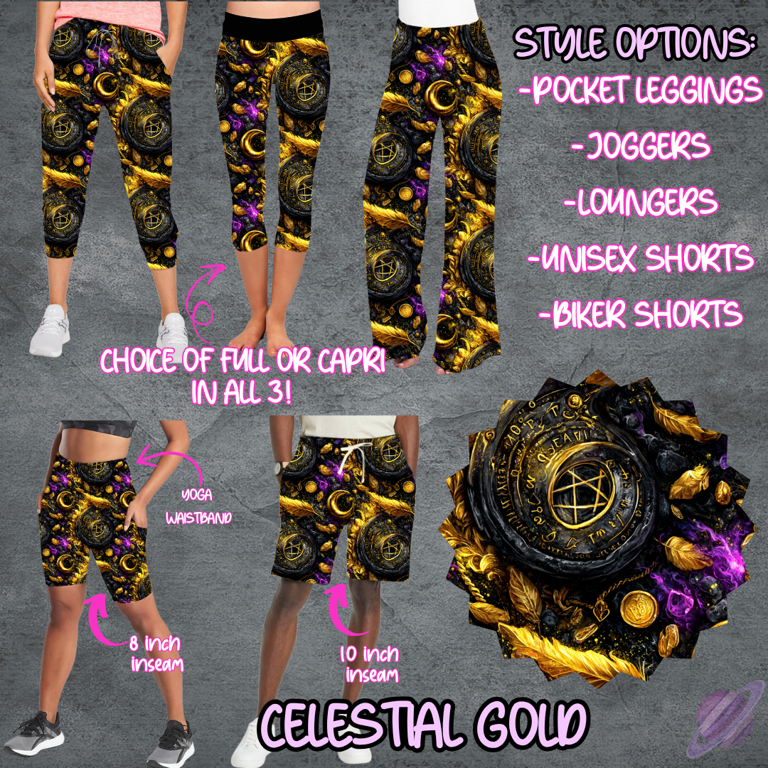 CELESTIAL GOLD - LEGGING/JOGGER/LOUNGER/SHORTS - B107 PREORDER CLOSING 5/25