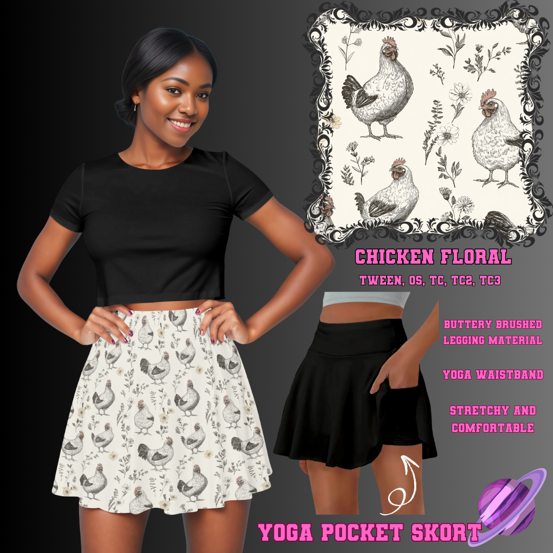 CHICKEN FLORAL -SKORT 4 PREORDER CLOSING 2/13
