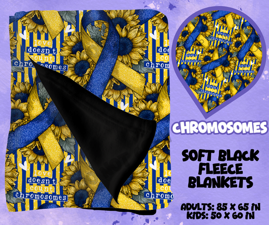 CHROMOSOMES - SOFT BLACK FLEECE THROWS RUN 12-PREORDER CLOSING 9/22