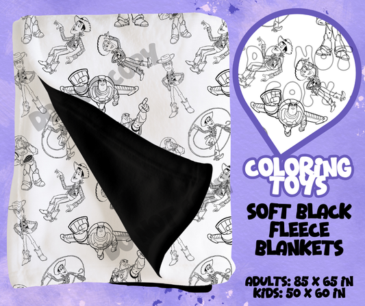 COLORING TOYS - SOFT BLACK FLEECE THROWS RUN 12-PREORDER CLOSING 9/22
