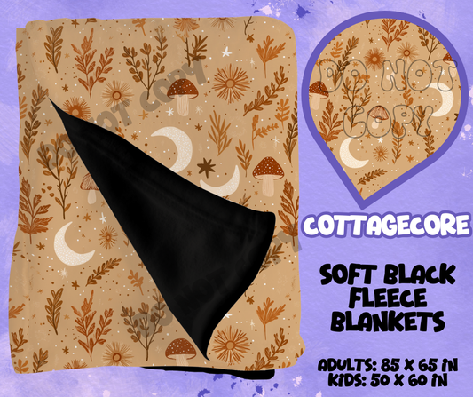 COTTAGECORE - SOFT BLACK FLEECE THROWS RUN 12-PREORDER CLOSING 9/22