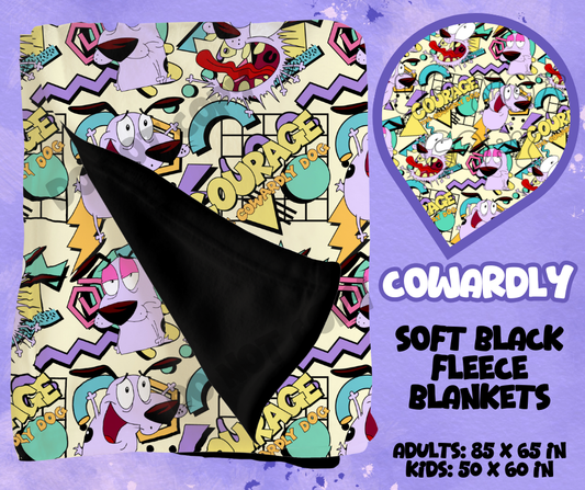 COWARDLY - SOFT BLACK FLEECE THROWS RUN 12-PREORDER CLOSING 9/22