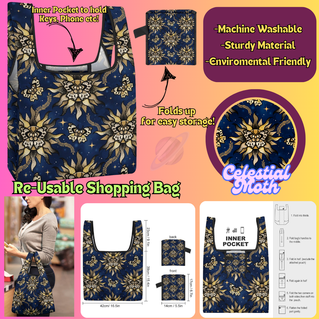 CELESTIAL MOTH - Re-Usable Shopping Bags PREORDER Closing 1/15