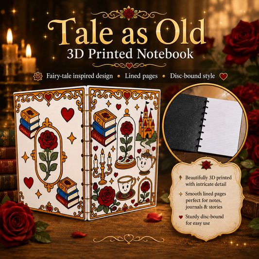 TALE AS OLD- 3D PRINTED REFILLABLE NOTEBOOK