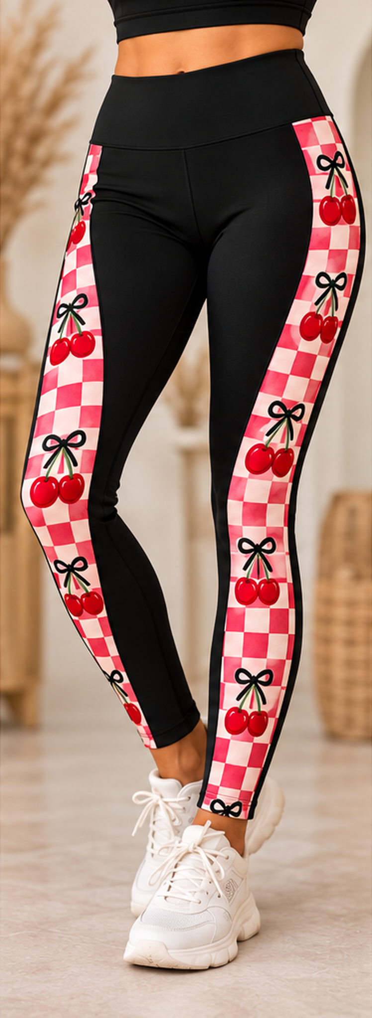 CHERRY CHECK-LEGGINGS-MIX EDIT PREORDER CLOSING 10/30