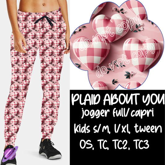 PLAID ABOUT YOU - VALENTINE RUN 2 - JOGGER/CAPRI PREORDER CLOSING 12/13 ETA JANUARY