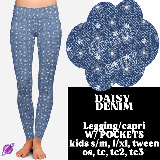 DAISY DENIM- DENIM PATTERN RUN - LEGGING/CAPRI