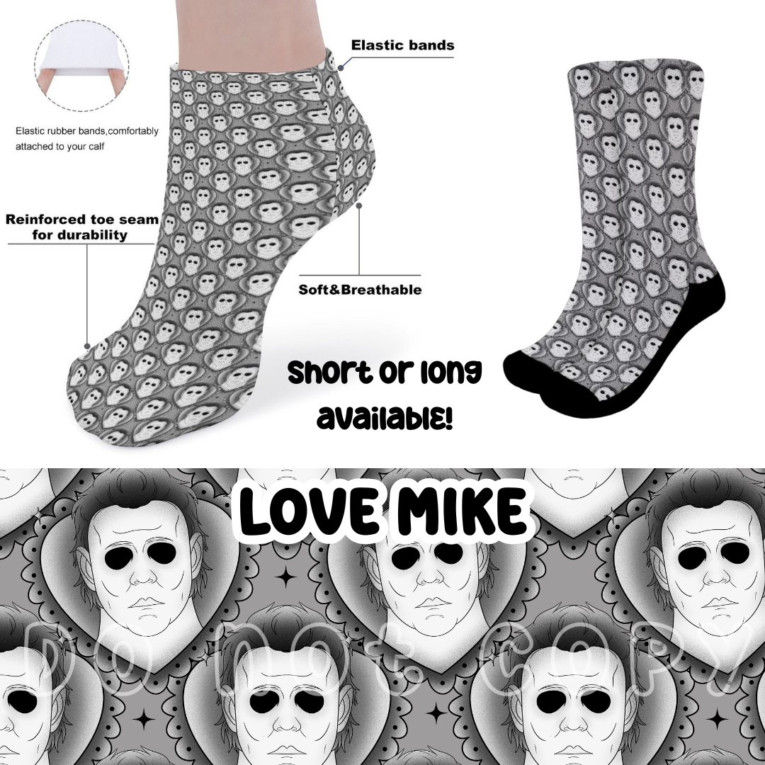 LOVE MIKE - CUSTOM PRINTED SOCKS ROUND 2 PREORDER CLOSING 12/29 ETA FEB