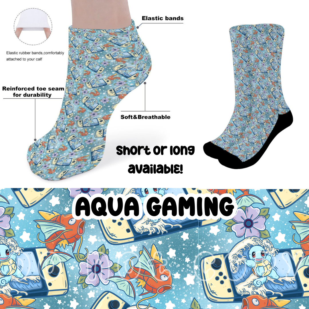 AQUA GAMING - CUSTOM PRINTED SOCKS ROUND 2 PREORDER CLOSING 12/29 ETA FEB