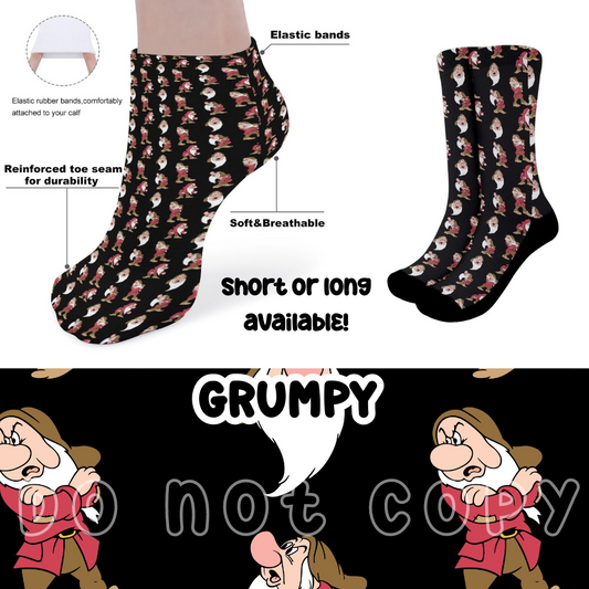 GRUMPY - CUSTOM PRINTED SOCKS ROUND 2 PREORDER CLOSING 12/29 ETA FEB