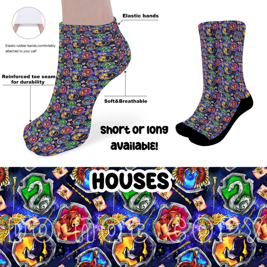 HOUSES - CUSTOM PRINTED SOCKS ROUND 2 PREORDER CLOSING 12/29 ETA FEB