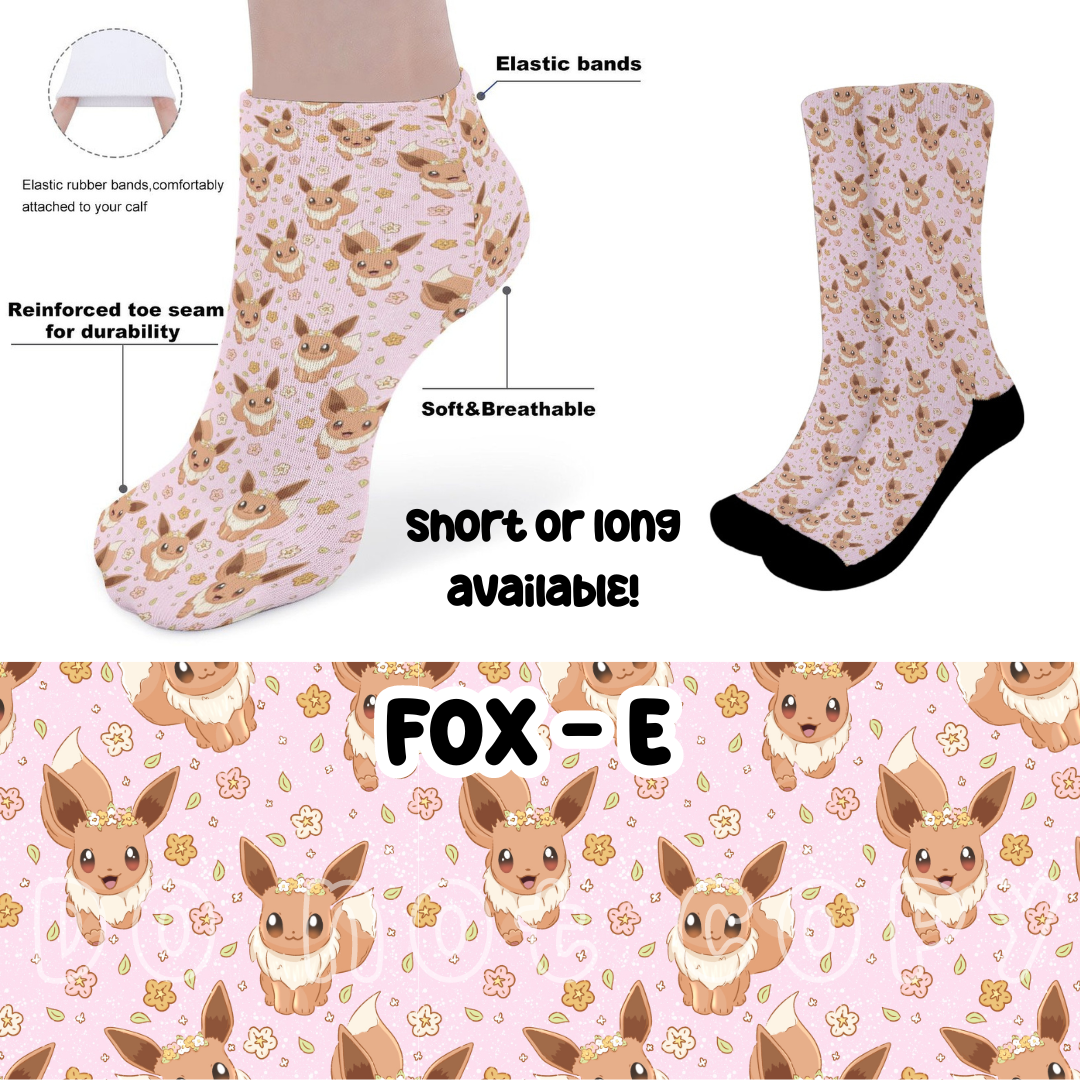 FOX-E - CUSTOM PRINTED SOCKS ROUND 2 PREORDER CLOSING 12/29 ETA FEB