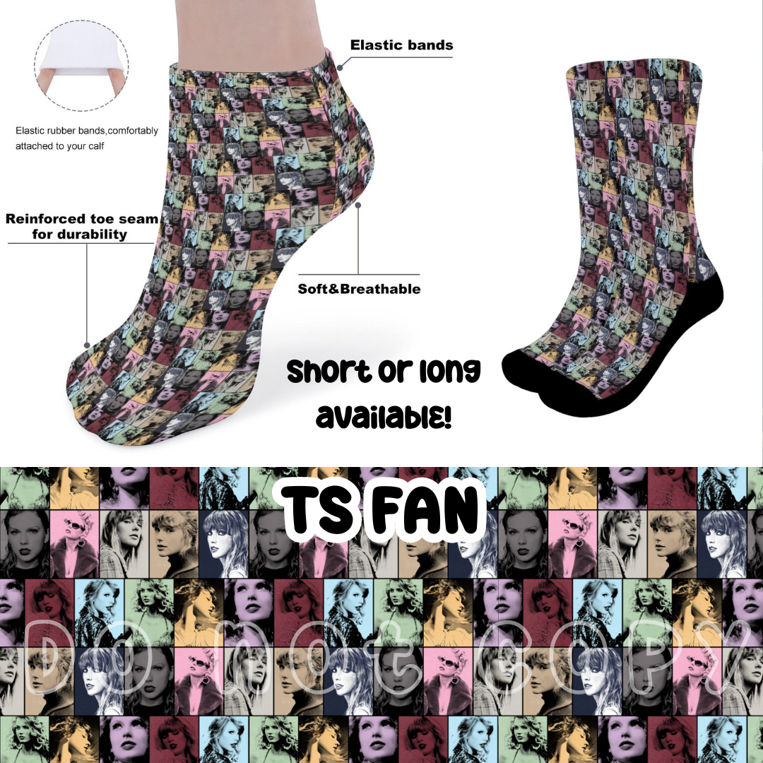 TS FAN - CUSTOM PRINTED SOCKS ROUND 2 PREORDER CLOSING 12/29 ETA FEB