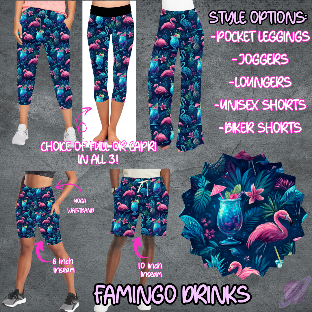 FAMINGO DRINKS - LEGGING/JOGGER/LOUNGER/SHORTS - B107 PREORDER CLOSING 5/25