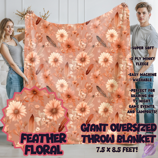 FEATHER FLORAL-OVERSIZED THROW 14-PREORDER CLOSING 10/8