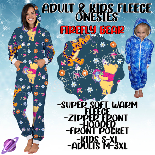 FIREFLY BEAR - ADULT & KIDS FLEECE ONESIES CLOSING 9/28