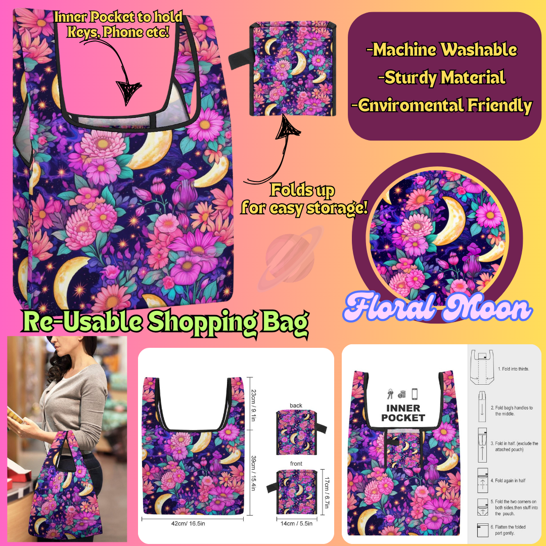 FLORAL MONO - Re-Usable Shopping Bags PREORDER Closing 1/15