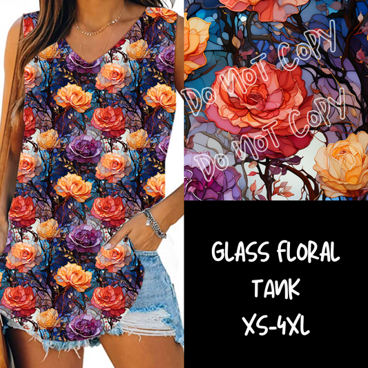 GLASS FLORAL-PPO7 RUN-V-NECK TANK PREORDER CLOSING 11/17 ETA DEC/JAN