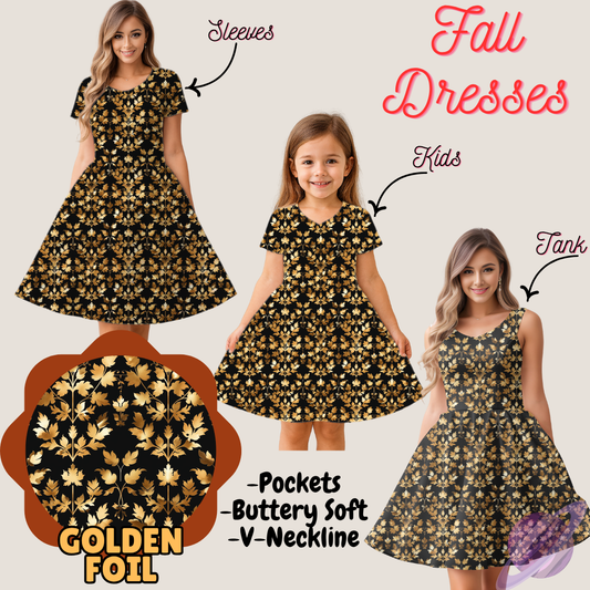 GOLDEN FOIL- FALL DRESS PREORDER- CLOSING 9/12