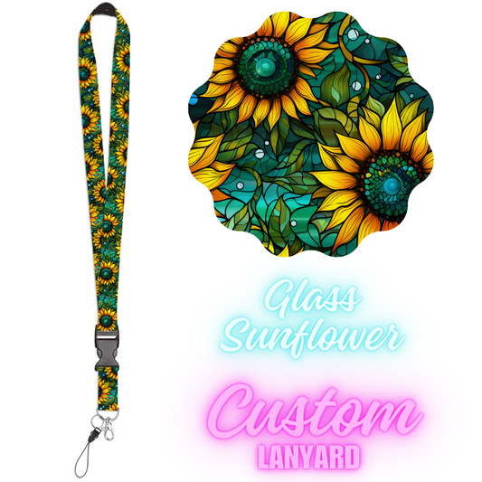 CUSTOM LANYARDS-GLASS SUNFLOWER- PREORDER CLOSING 11/16 ETA MID DEC