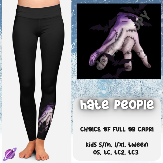 HATE PEOPLE - ONE LEG LEGGING & HOODIE RUN - LEGGING/CAPRI PREORDER CLOSING 10/24