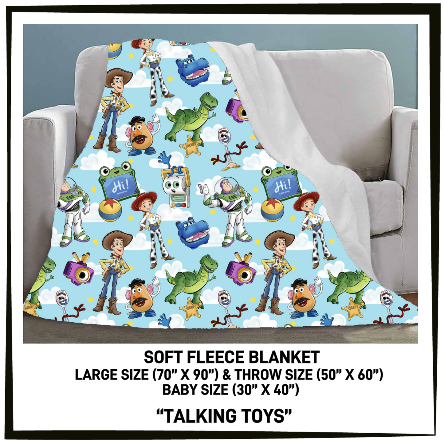 FC7B - Talking Toys Fleece Blanket - Preorder Closing 8/26 ETA: Late Oct
