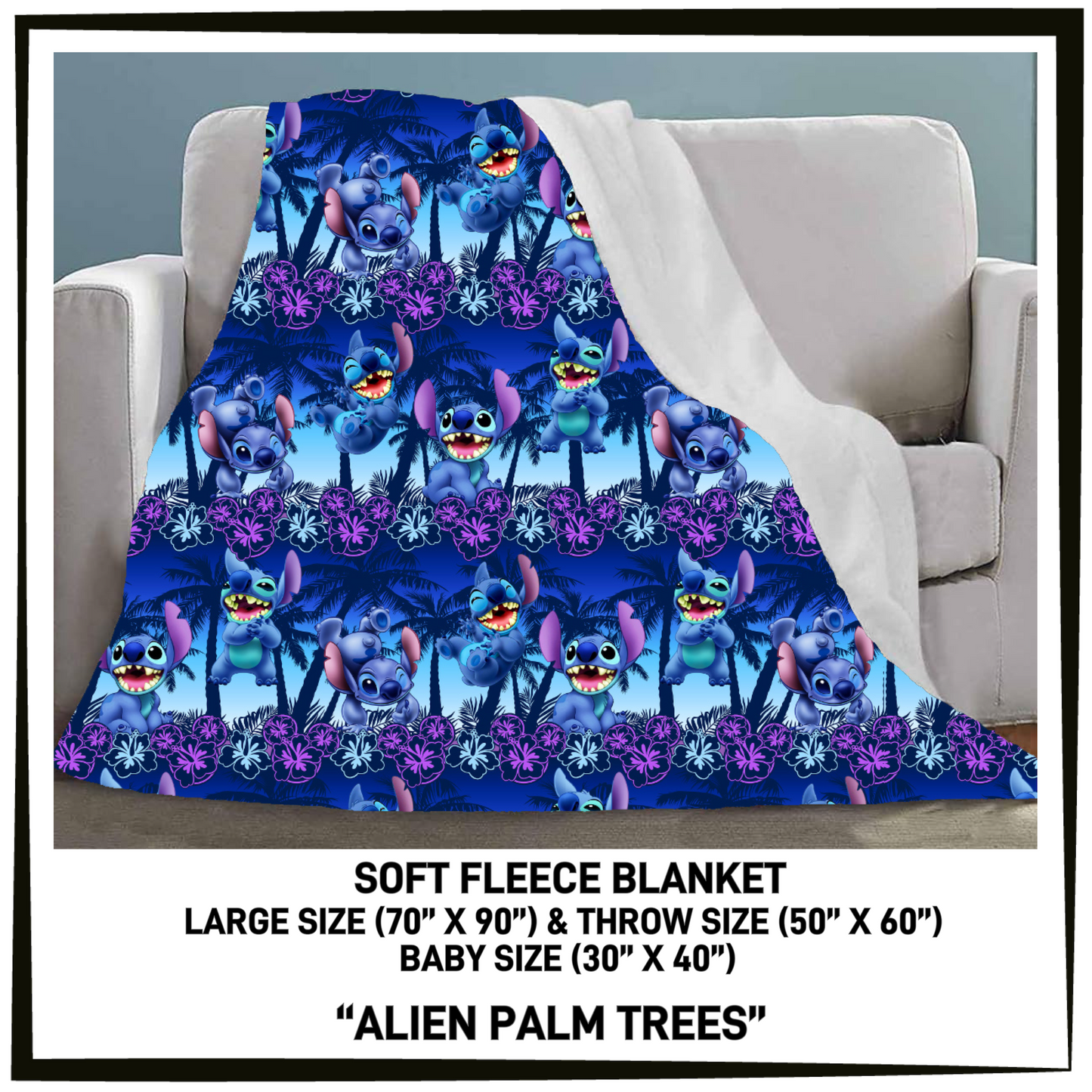 FC7B - Alien Palm Trees Fleece Blanket - Preorder Closing 8/26 ETA: Late Oct