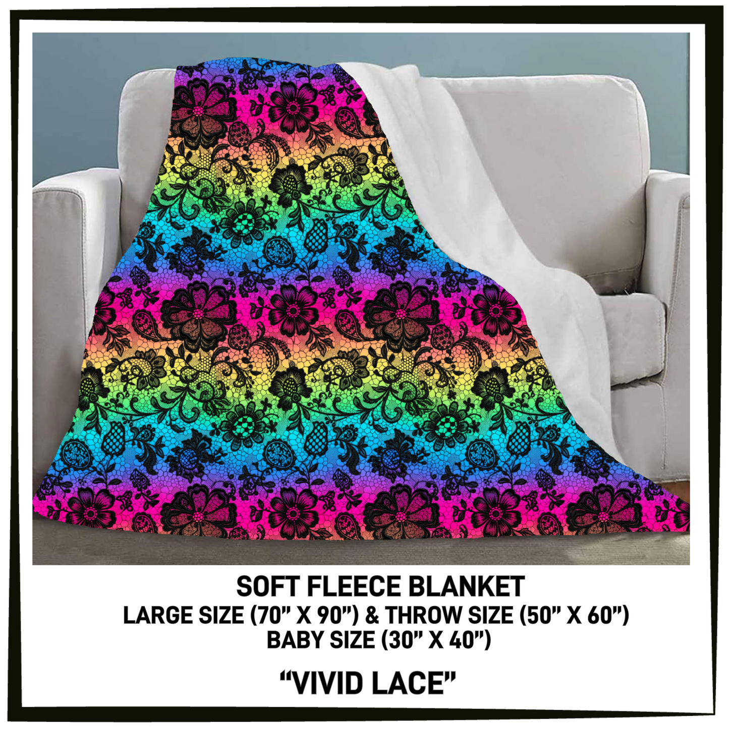FC7B - Vivid Lace Fleece Blanket - Preorder Closing 8/26 ETA: Late Oct