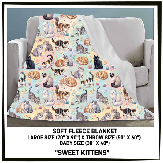 FC7B - Sweet Kittens Fleece Blanket - Preorder Closing 8/26 ETA: Late Oct
