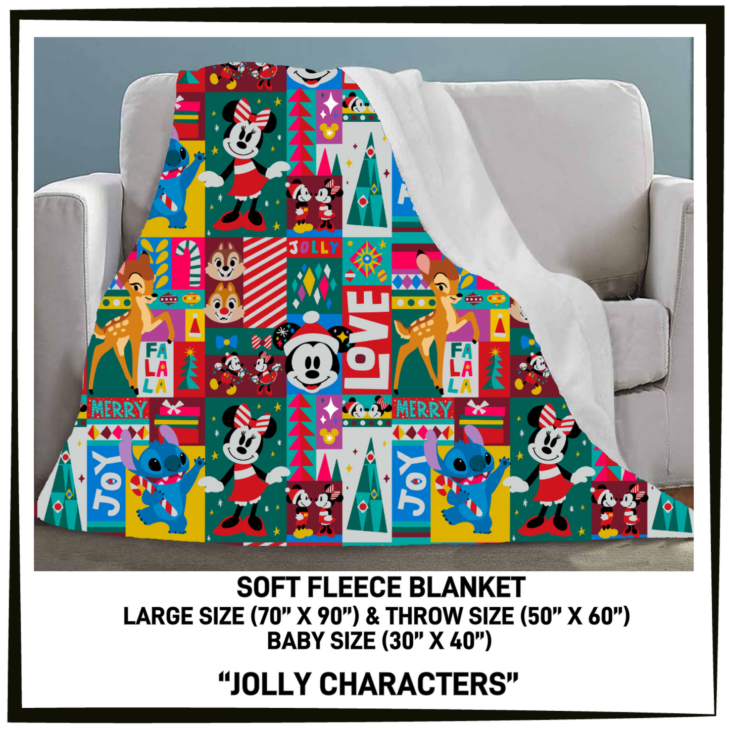 FC7B - Jolly Characters Fleece Blanket - Preorder Closing 8/26 ETA: Late Oct