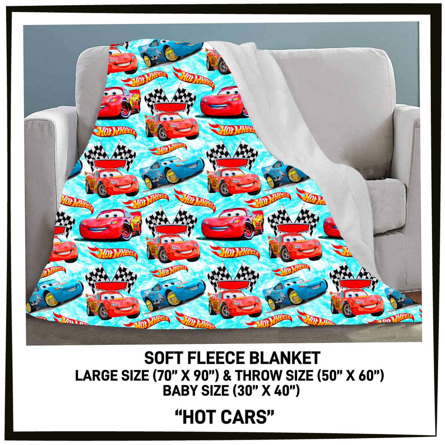 FC7B - Hot Cars Fleece Blanket - Preorder Closing 8/26 ETA: Late Oct