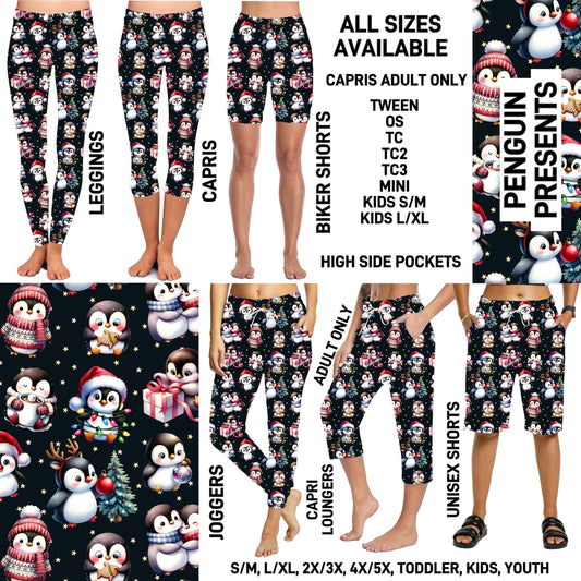 VM1B - Penguin Presents Biker/Capris/Leggings with High Side Pockets - Preorder ETA: Mid-Nov