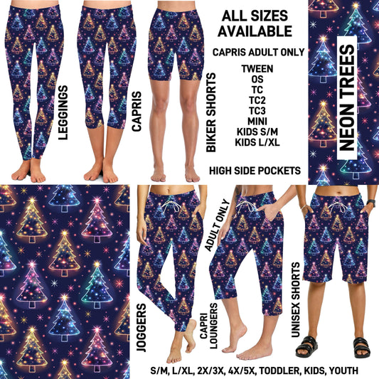 VM1B - Neon Trees Biker/Capris/Leggings with High Side Pockets - Preorder ETA: Mid-Nov