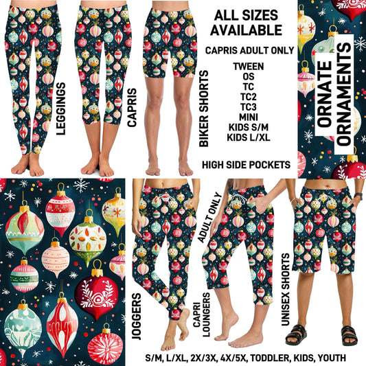 VM1B - Ornate Ornaments Biker/Capris/Leggings with High Side Pockets - Preorder ETA: Mid-Nov