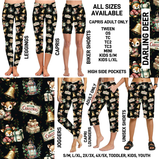 VM1B - Darling Deer Full Joggers/Capri Loungers/Unisex Shorts - Preorder ETA: Mid-Nov