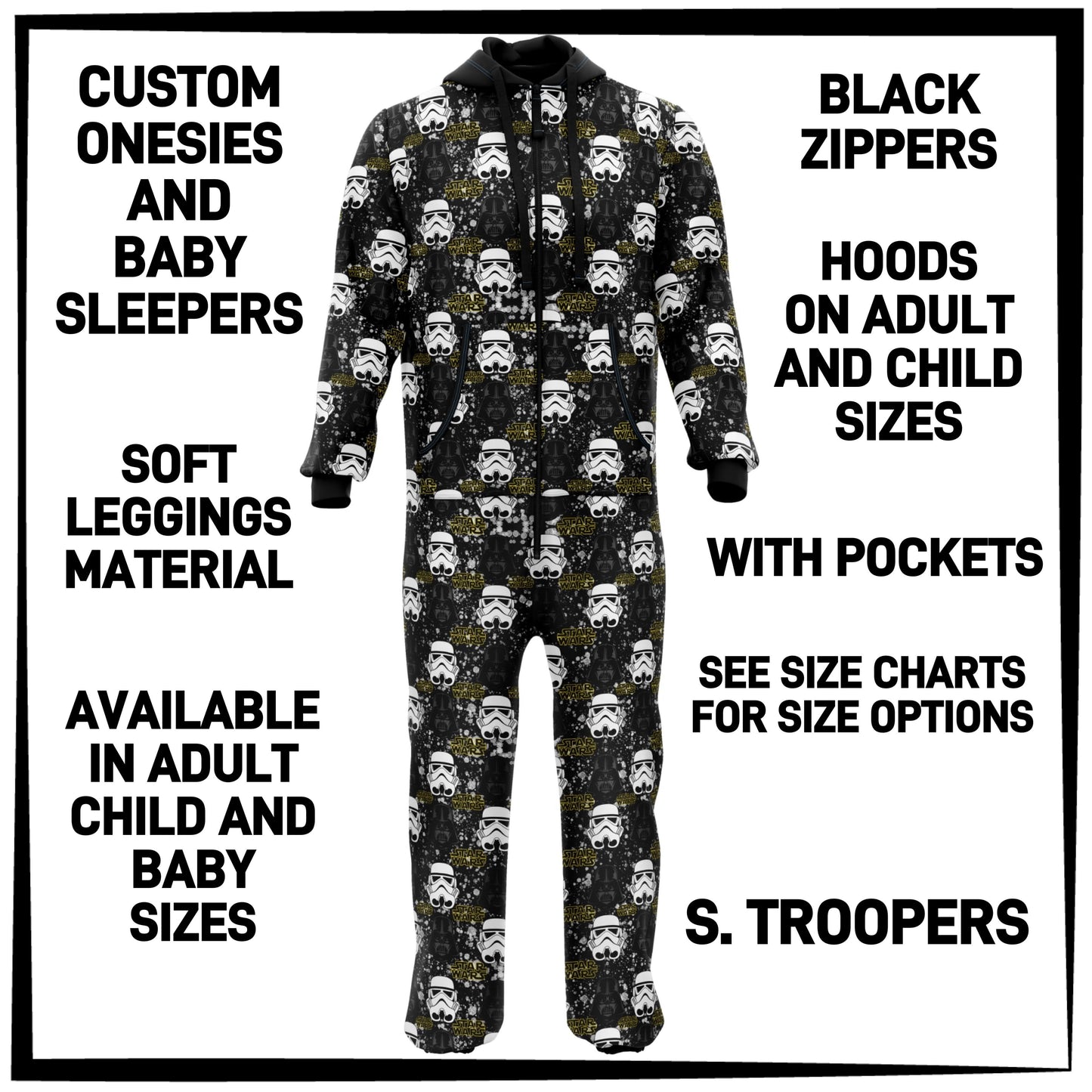 ON1S - S. Troopers Adult/Child Onesie/Baby Sleeper - Preorder ETA: Early Nov