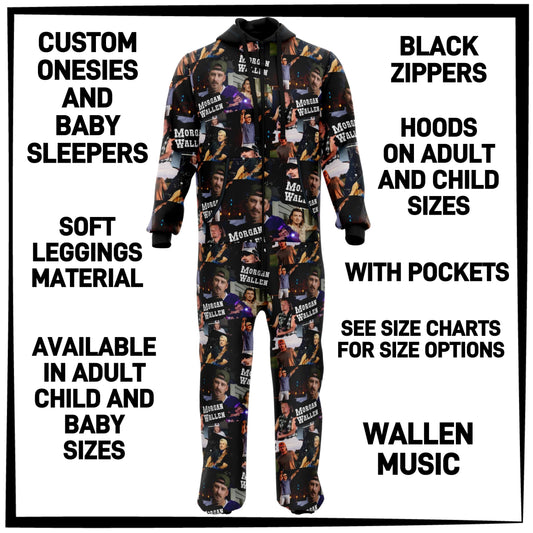 ON1S - Wallen Music Adult/Child Onesie/Baby Sleeper - Preorder ETA: Early Nov