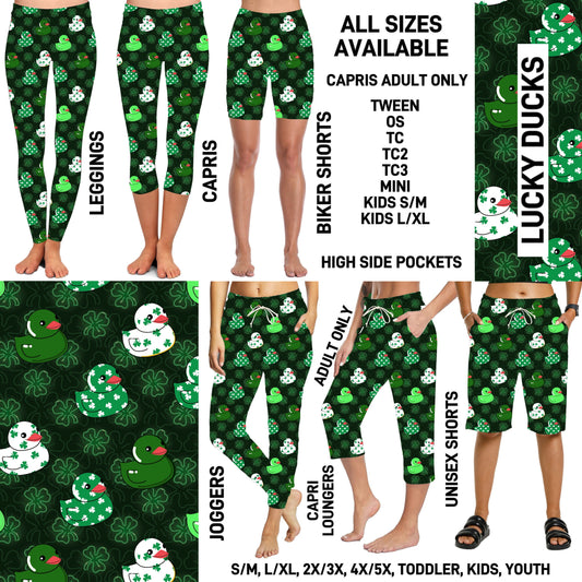 ST1P - Lucky Ducks Full Joggers/Capri Loungers/Unisex Shorts - Preorder ETA: Late Feb