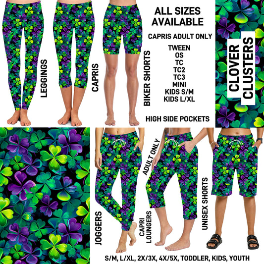 ST1P - Clover Clusters Full Joggers/Capri Loungers/Unisex Shorts - Preorder ETA: Late Feb