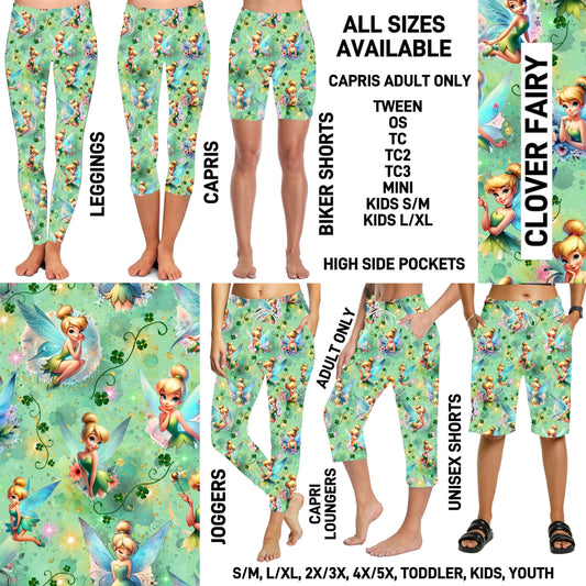 ST1P - Clover Fairy Full Joggers/Capri Loungers/Unisex Shorts - Preorder ETA: Late Feb