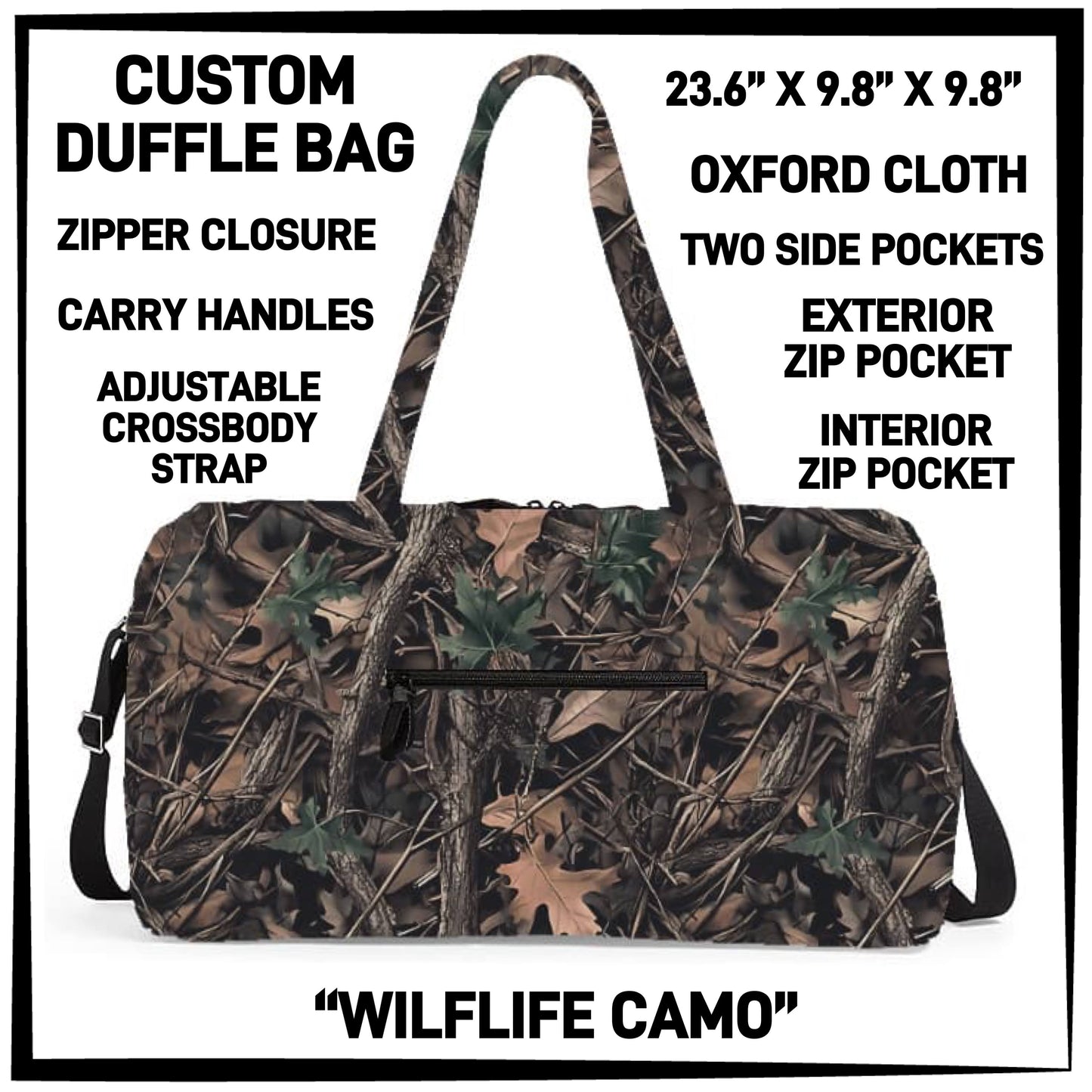 DF2B - Wildlife Camo Duffel Bag - Preorder ETA: Early Nov