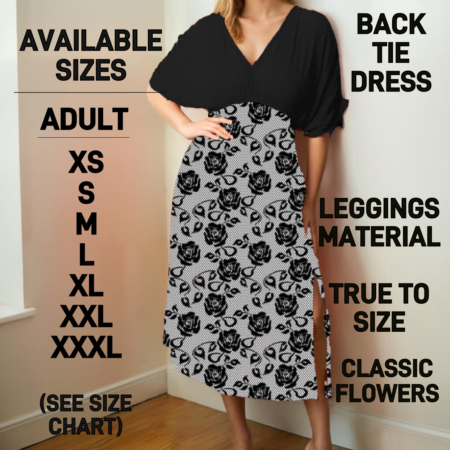 BT1D - Classic Flowers Back Tie Dress - Preorder Closing 1/22 ETA: Late March