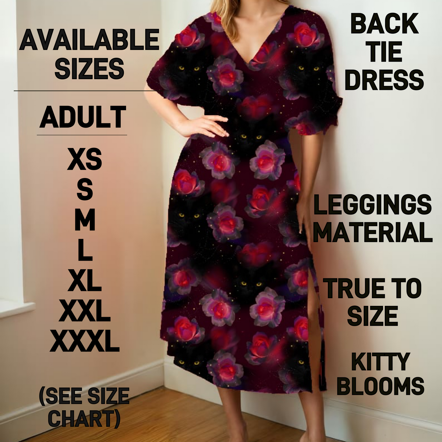 BT1D - Kitty Blooms Back Tie Dress - Preorder Closing 1/22 ETA: Late March